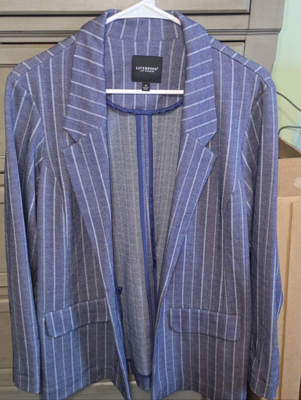 Liverpool Navy Pinstripe Women's Blazer Suit Set